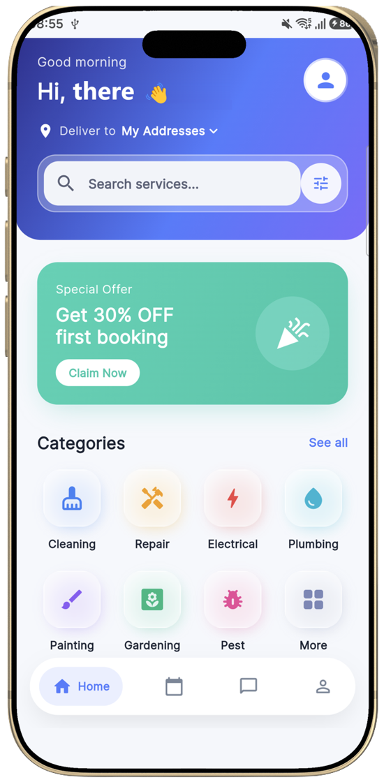 GoodHelper customer app home